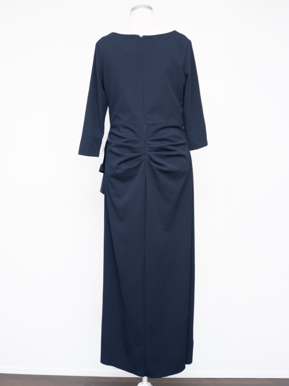 XSCAPE - Asymmetric Neck Ruched Side Drape Gown with Slit‎ - Picture 3 of 13
